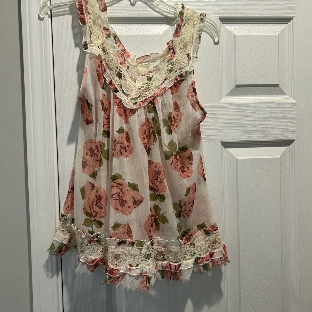 Passport Cream and Pink Floral Top